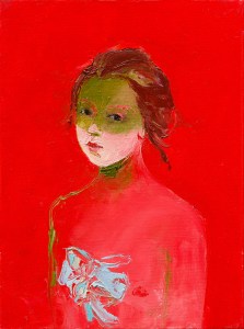 Lisa Wright, At Her Mirror, 2015, Oil on canvas, 40 x 30 cm, Coates & Scarry